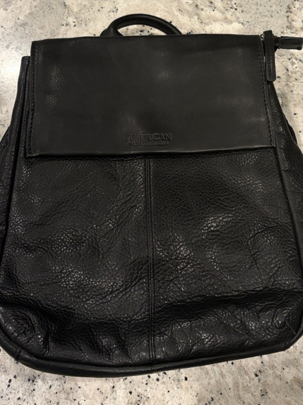 American Leather Co. Leather Backpack Black